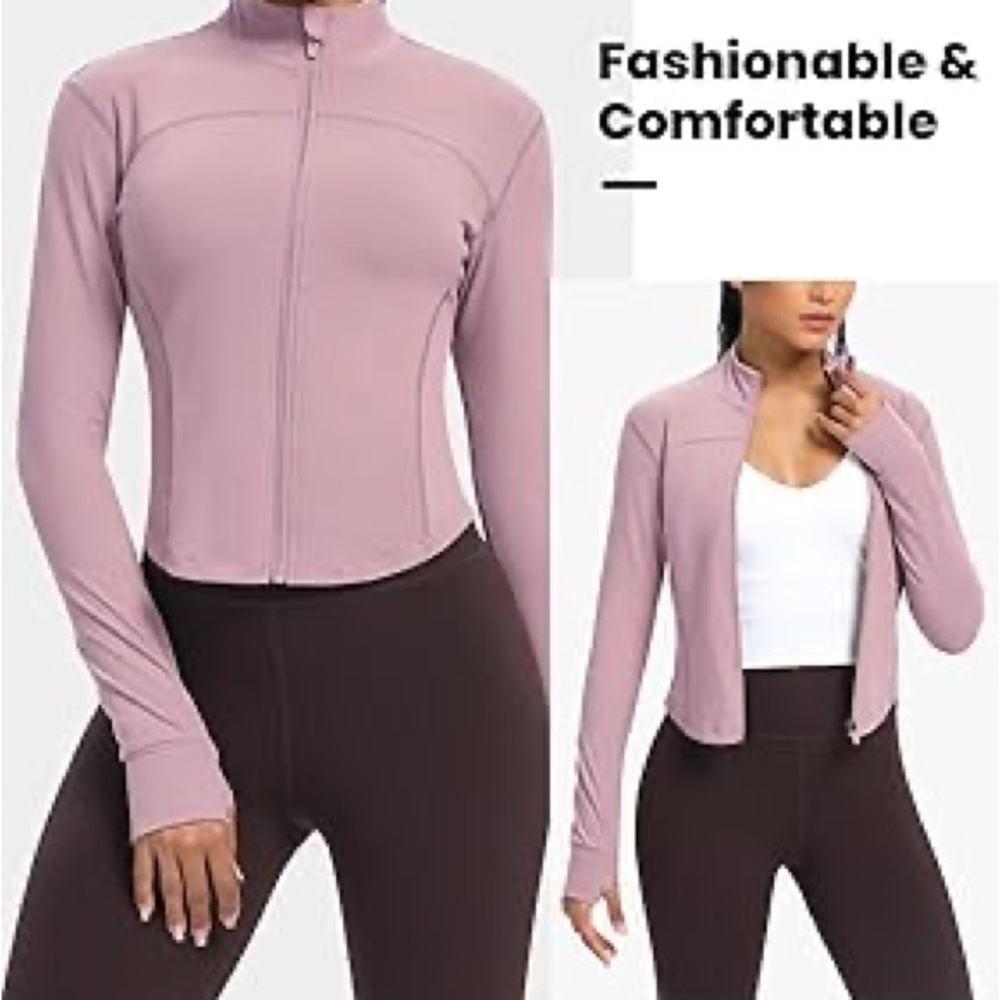 Amazon Women's Pink Zip-Up Top